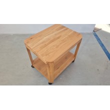 Măsuță de cafea din lemn masiv de stejar cu 4 roți